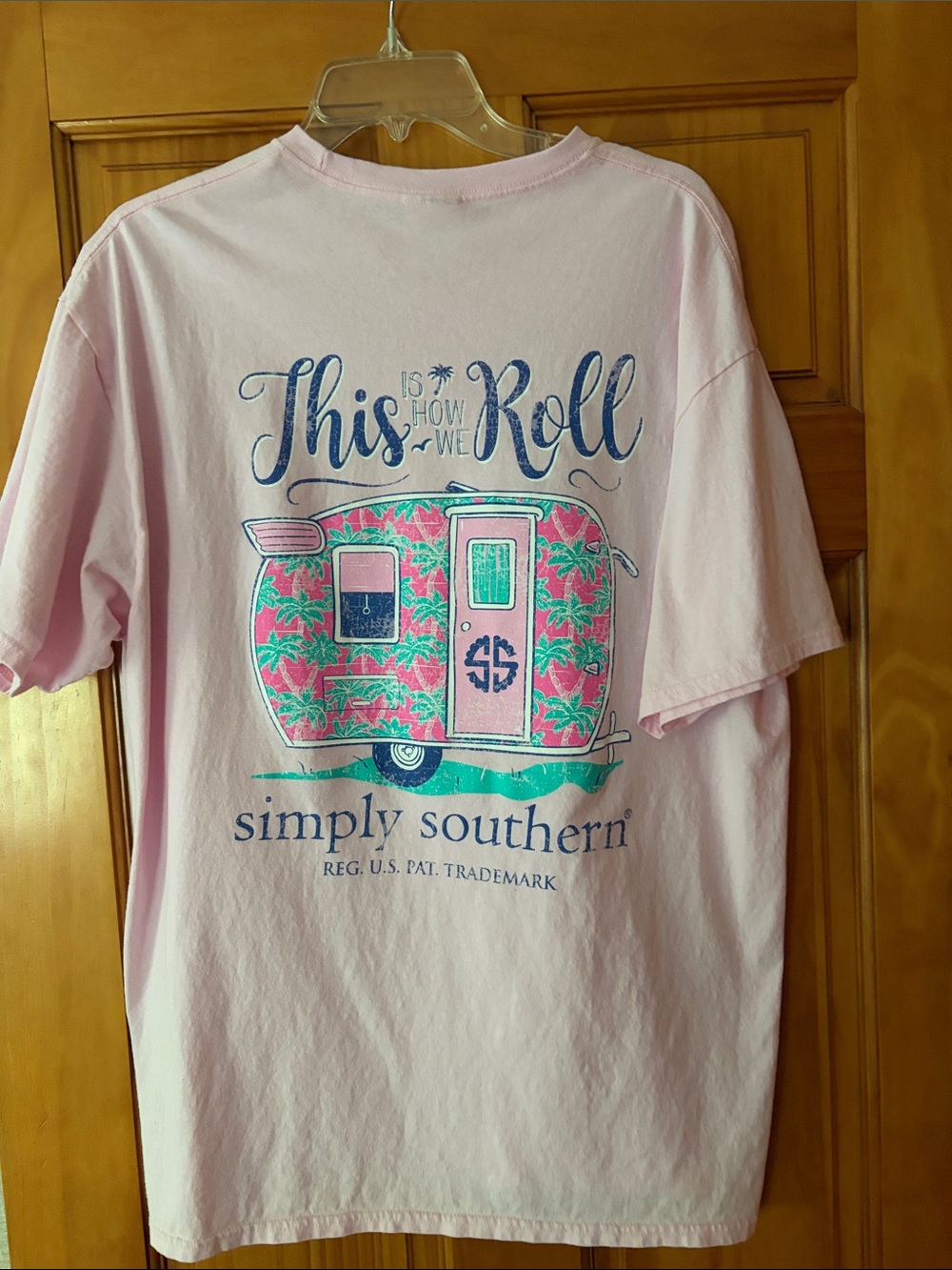 Simply Southern This is How We Roll pink short sleeve tee. Sz XL - Picture 2 of 10